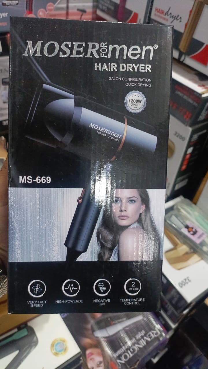 Royal Wahab – Mosermen 1200W Hair Dryer | Fast Drying, Stylish Design for Men & Women (MS-669)