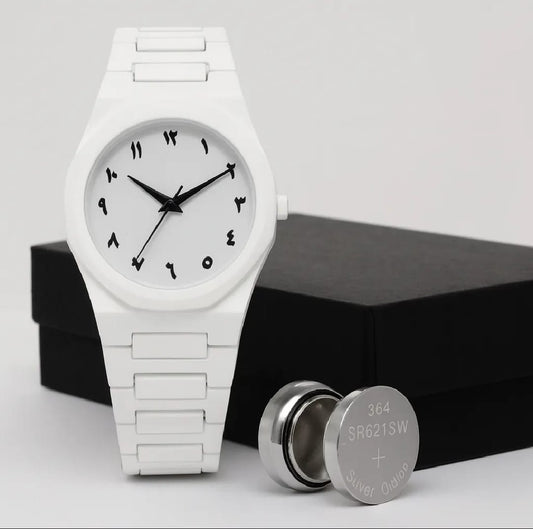 White Aura Couple Watch – Elegant Matching Timepieces