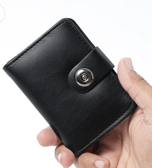 Leather Wallet for Men & Boys – Black Slim Bifold Design.