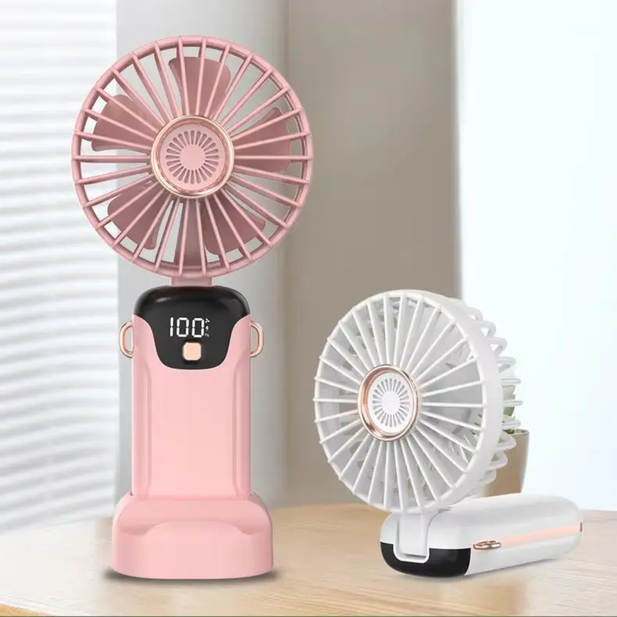 Rechargeable Hand Fan with LED Display | 5 Speed Modes Portable Mini Handy Fan for Kids & School Use – Royal Wahab Store
