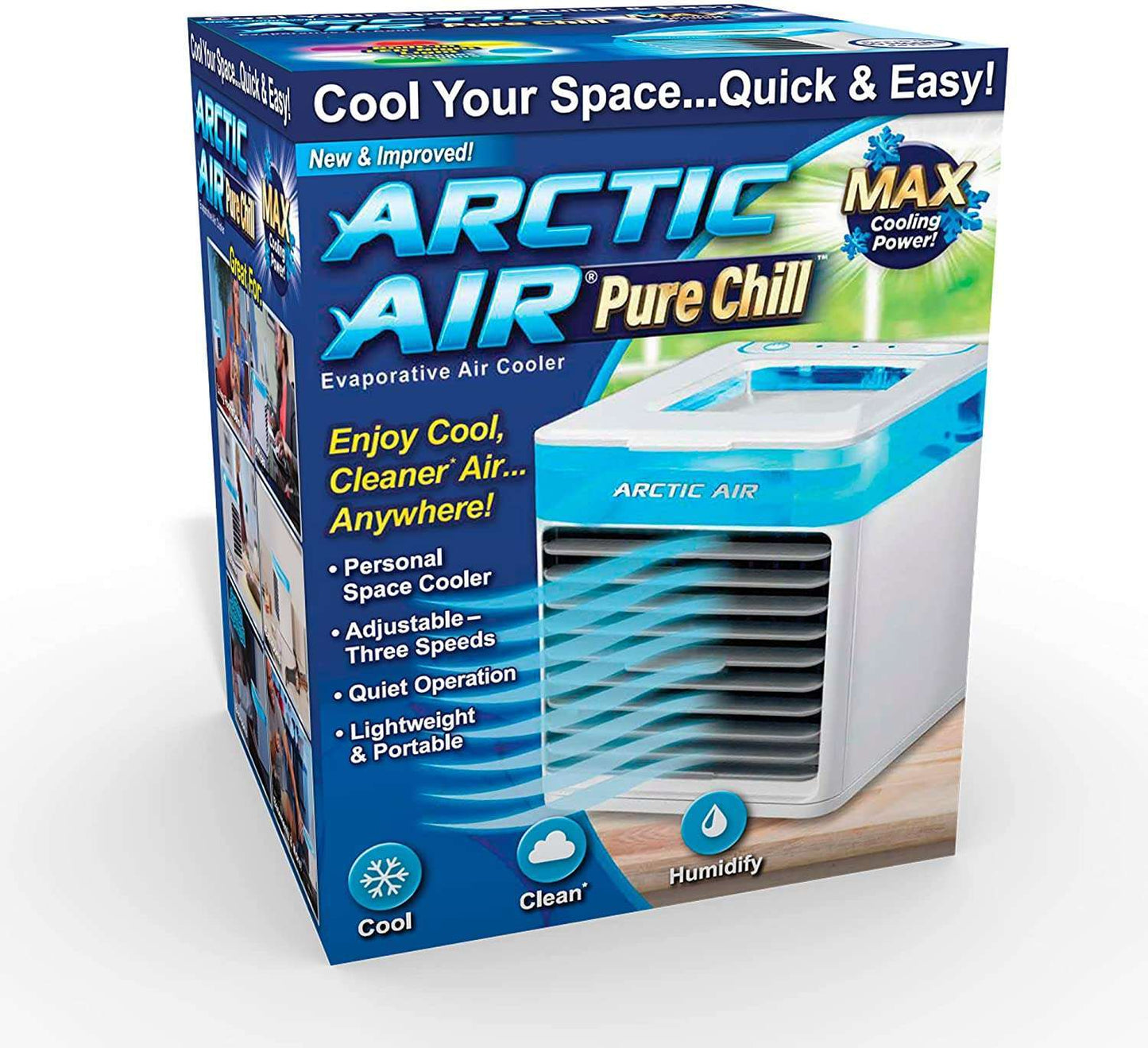 Arctic Air Ultra 3-in-1 Mini USB Portable Air Cooler | Personal Evaporative AC with LED Night Light
