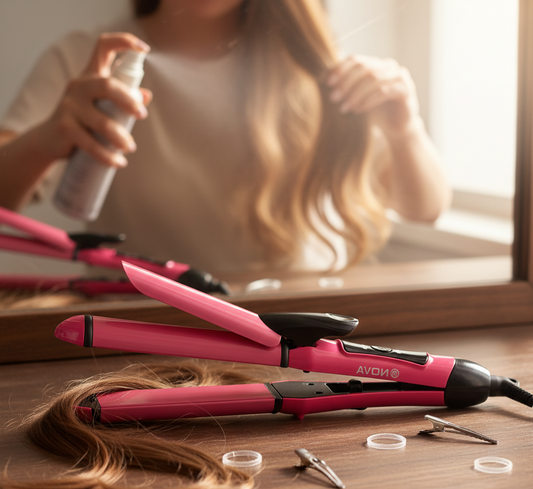 Nova 2-In-1 Hair Straightener & Curler NH-2009 – Style Your Hair Like a Pro | Wahab Store