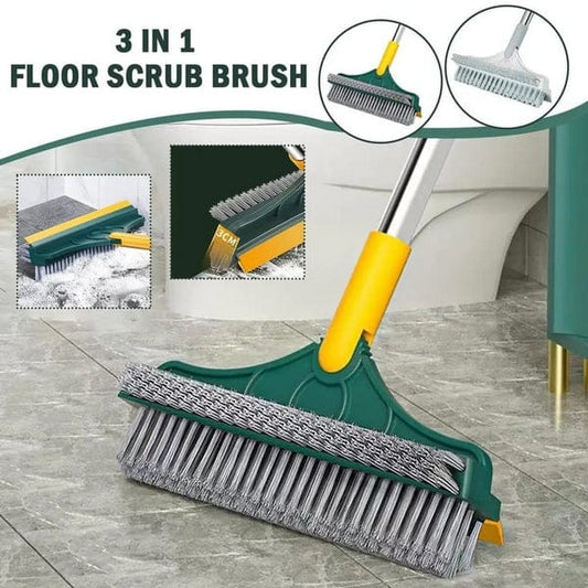 3 In 1 Floor Scrub Brush With Long Handle | Household Cleaning Brush (Random Color) | By Royal Wahab