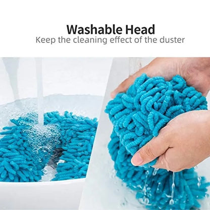 Flexible Microfiber Duster with Telescopic Stainless Steel Handle (62 Inches)