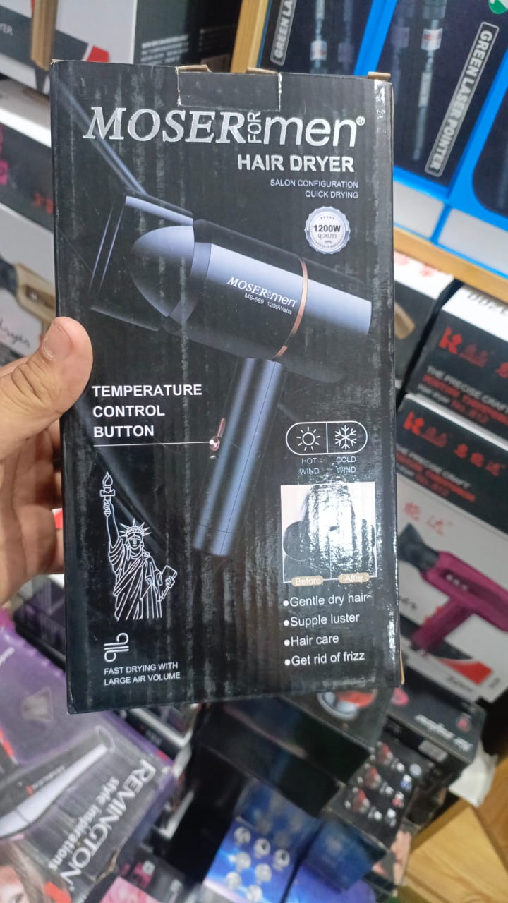Royal Wahab – Mosermen 1200W Hair Dryer | Fast Drying, Stylish Design for Men & Women (MS-669)