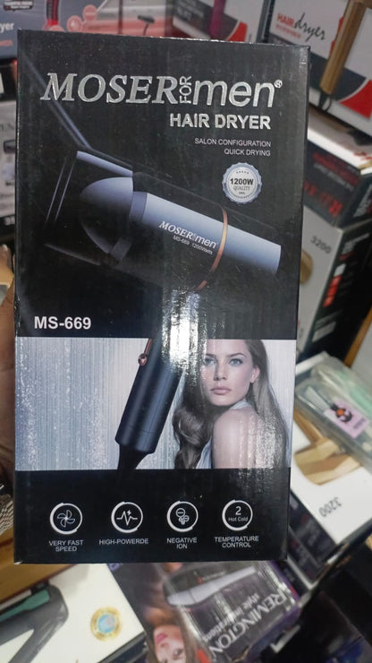Royal Wahab – Mosermen 1200W Hair Dryer | Fast Drying, Stylish Design for Men & Women (MS-669)