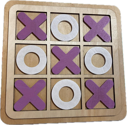 Wooden Tic-Tac-Toe Board Game – Classic XO Strategy Game | Educational & Portable | By Royal Wahab Store