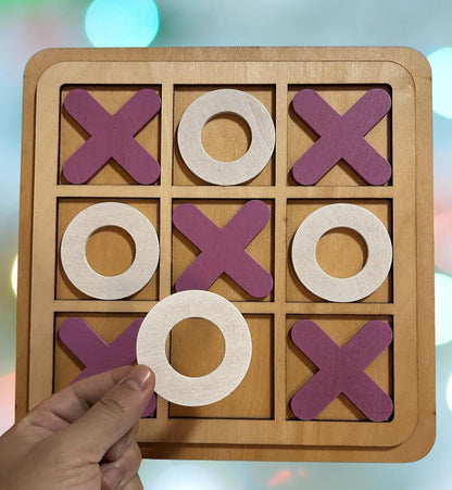 Wooden Tic-Tac-Toe Board Game – Classic XO Strategy Game | Educational & Portable | By Royal Wahab Store