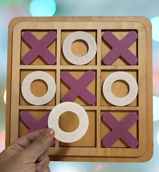 Wooden Tic-Tac-Toe Board Game – Classic XO Strategy Game | Educational & Portable | By Royal Wahab Store