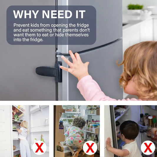 Self Adhesive Sticky Fridge Door Lock For Child Safety – Strong Grip Protection | Royal Wahab