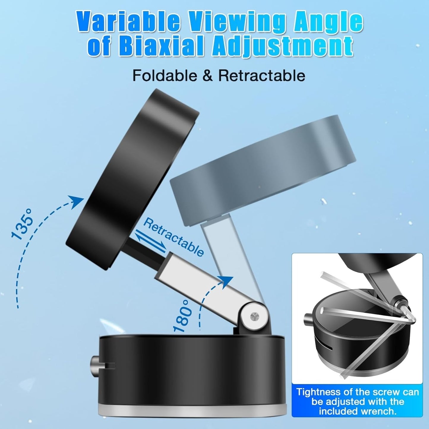 Upgrade your mobile experience with the Vacuum Magnetic Suction Cup Folding Swivel Stand – Double-Sided Universal Mobile Phone Holder, designed for convenience, flexibility, and strong grip.