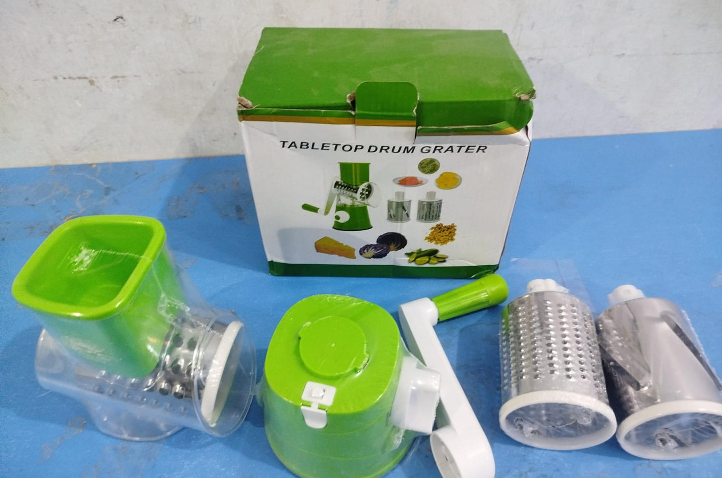 Manual 3-in-1 Vegetable Cutter & Drum Grater | Round Slicer | Multifunctional Kitchen Gadget – Royal Wahab Store