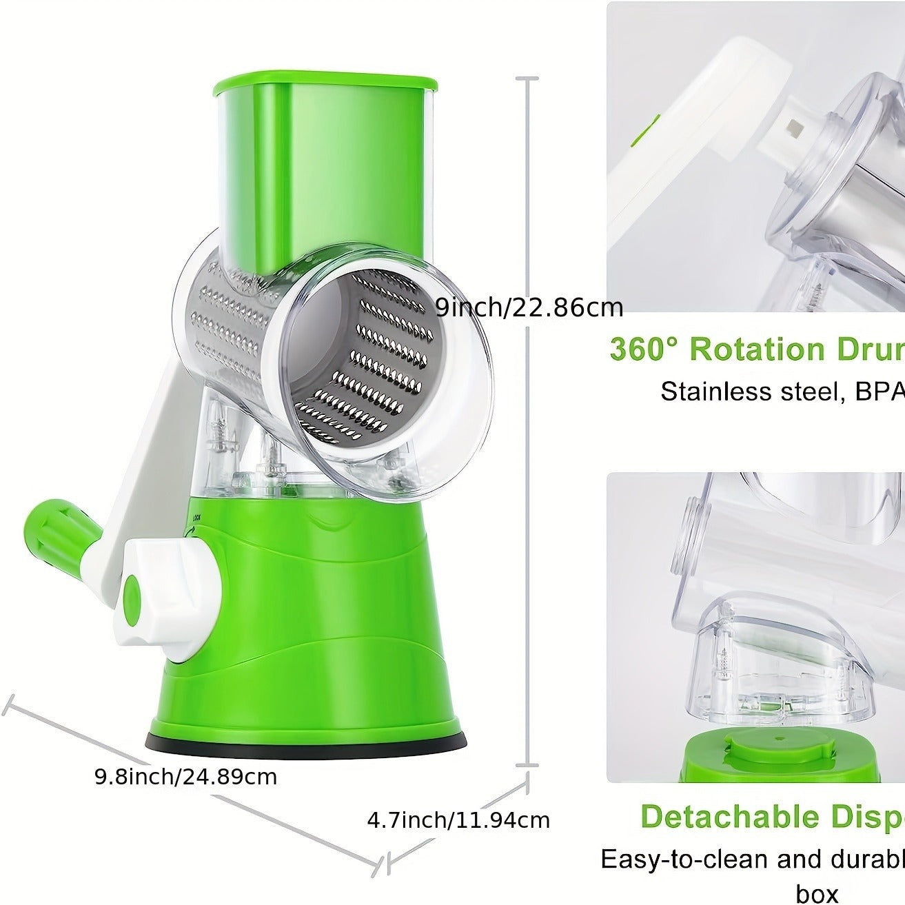 Manual 3-in-1 Vegetable Cutter & Drum Grater | Round Slicer | Multifunctional Kitchen Gadget – Royal Wahab Store
