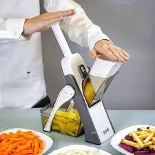 Mandoline Slicer | Safe Adjustable Vegetable Cutter | Multi-Purpose Kitchen Chopper & Manual Grater (Random Colour)