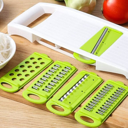 5-in-1 Vegetable Cutter | Multifunctional Stainless Steel Vegetable Cutter & Slicer | Kitchen Tool – 12 Inch (Royal Wahab Store)