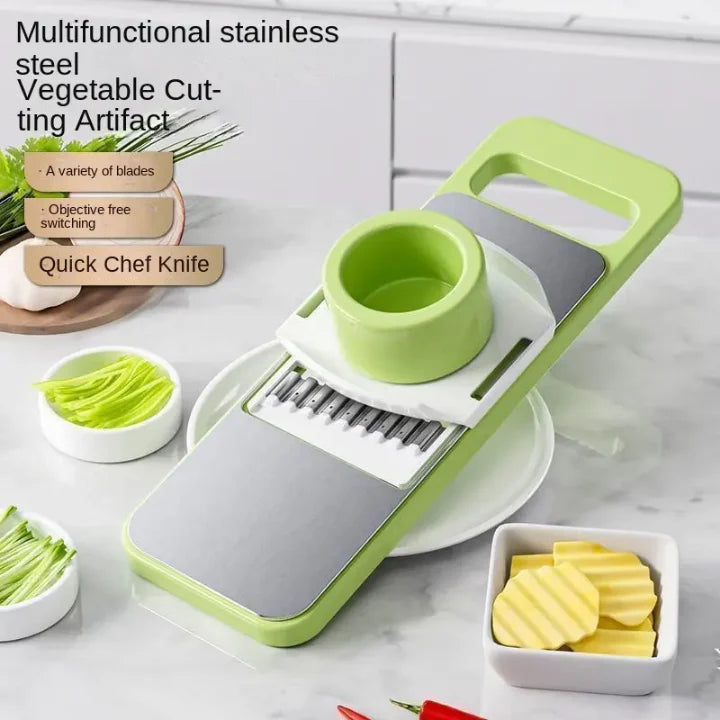 5-in-1 Vegetable Cutter | Multifunctional Stainless Steel Vegetable Cutter & Slicer | Kitchen Tool – 12 Inch (Royal Wahab Store)