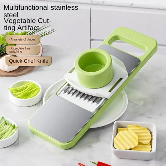 5-in-1 Vegetable Cutter | Multifunctional Stainless Steel Vegetable Cutter & Slicer | Kitchen Tool – 12 Inch (Royal Wahab Store)