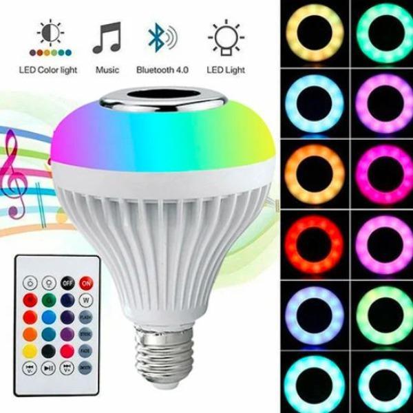Smart LED RGB White 12W Bluetooth Speaker Bulb  Color Changing Light | Remote & App Control