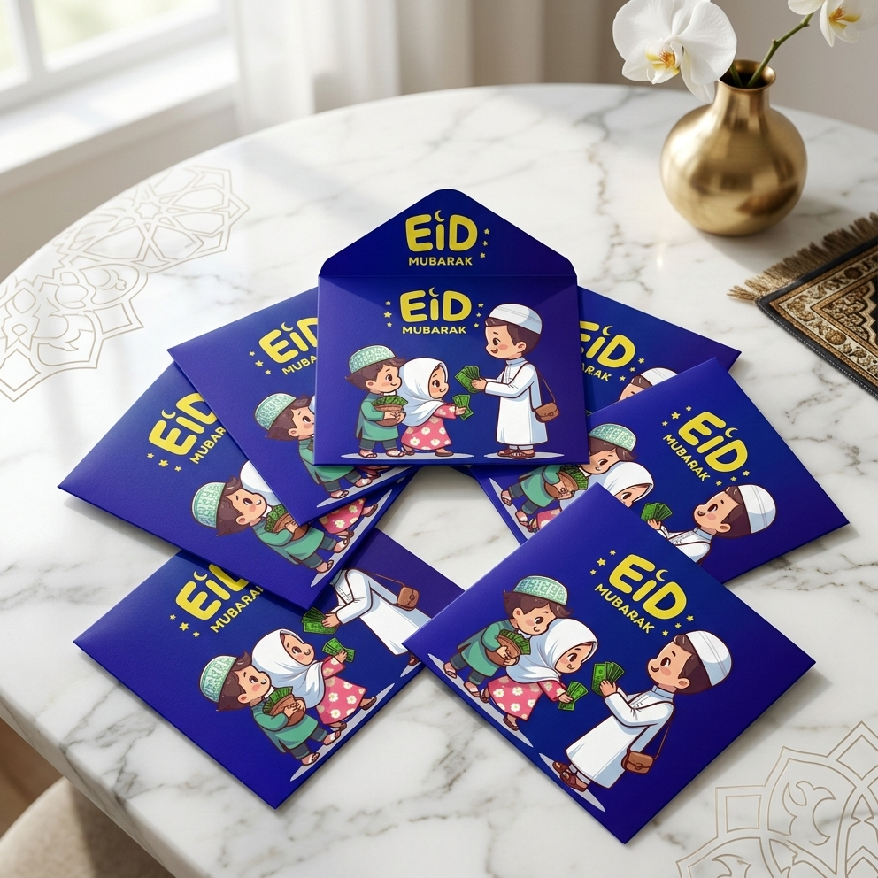 Eidi Envelope Pack of 8 – Premium Festive Cash Gift Envelopes for Eid | Royal Wahab