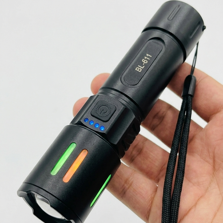X-Balog BL-611 USB Rechargeable LED Flashlight – 2000M Long Range High Power Torch