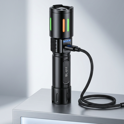 X-Balog BL-611 USB Rechargeable LED Flashlight – 2000M Long Range High Power Torch