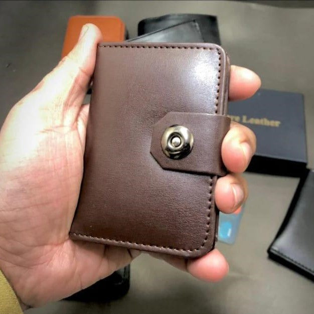 Leather Wallet for Men & Boys – Black Slim Bifold Design.