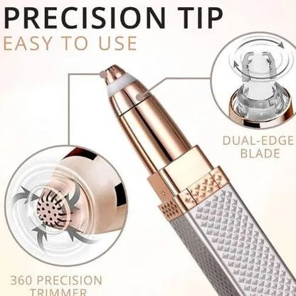 2-in-1 Flawless Hair Remover & Eyebrow Trimmer – Portable Electric Facial Hair Trimmer for Women | Painless & Rechargeable
