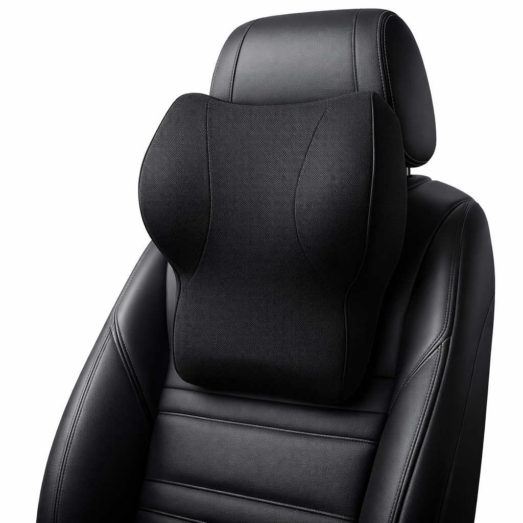 Enjoy a more comfortable and relaxing drive with this Car Neck Pillow Foam Back Rest Lumbar Cushion.