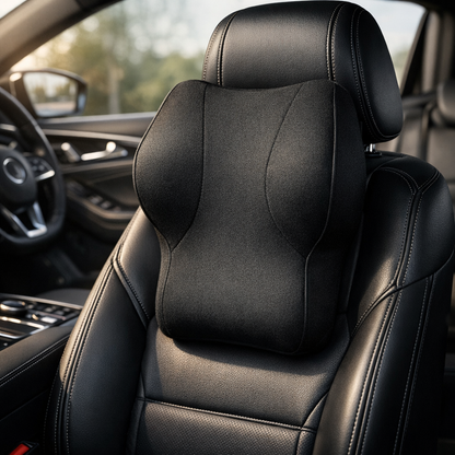 Enjoy a more comfortable and relaxing drive with this Car Neck Pillow Foam Back Rest Lumbar Cushion.