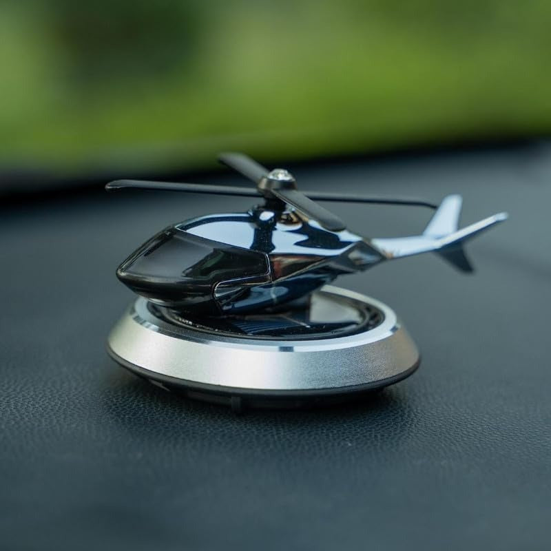 Solar Powered Car Aroma Diffuser Helicopter Air Freshener | Dashboard Perfume Decor | Refillable Fragrance | By Royal Store