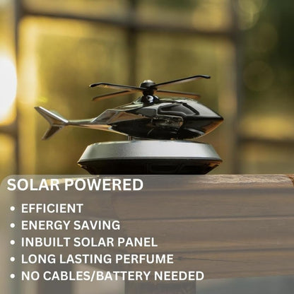 Solar Powered Car Aroma Diffuser Helicopter Air Freshener | Dashboard Perfume Decor | Refillable Fragrance | By Royal Store