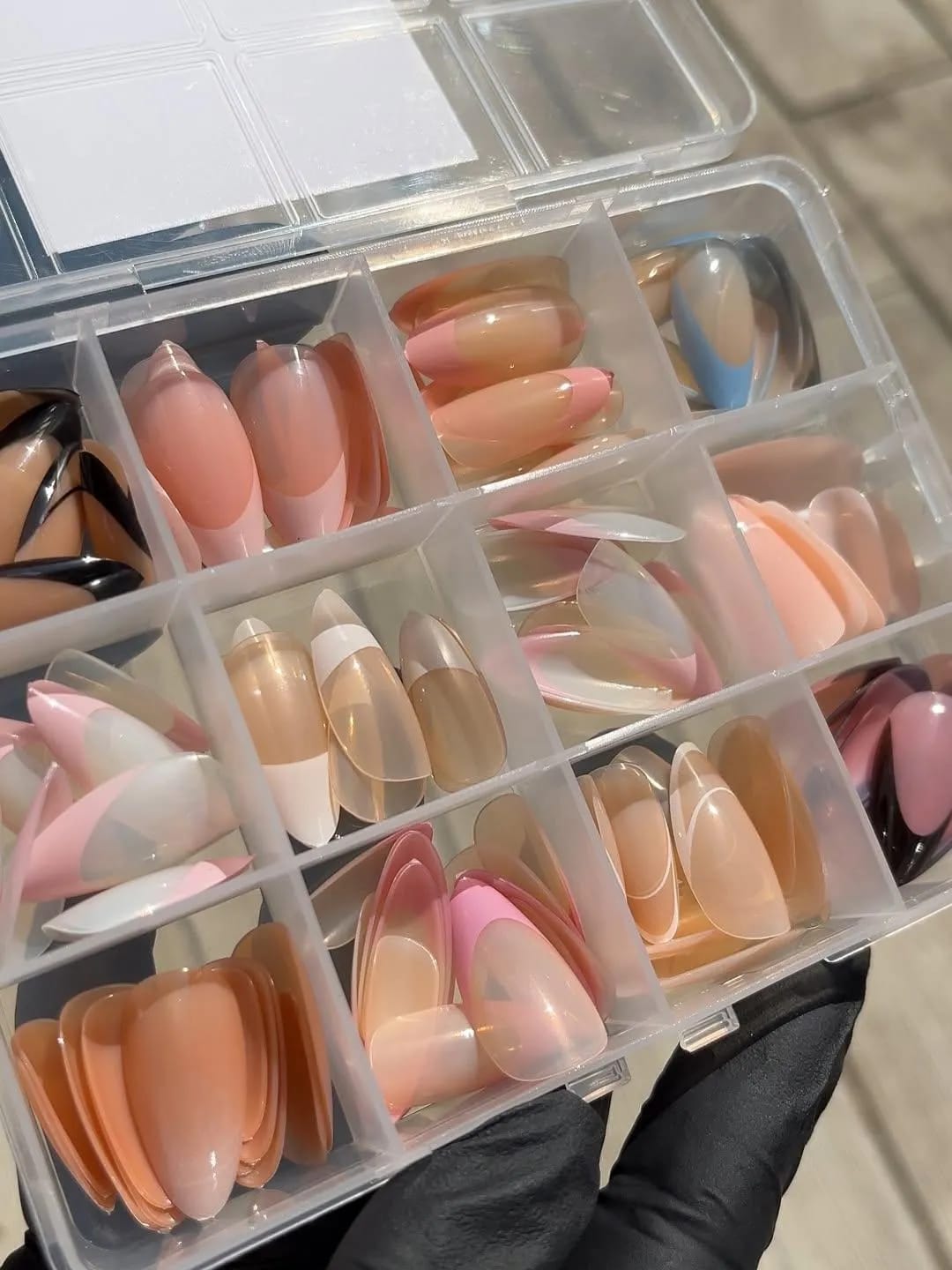 Upgrade your style instantly with this 144 Pcs Multicolor False Nails Box