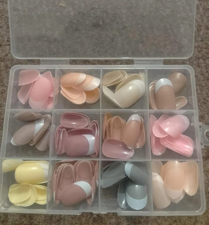 Upgrade your style instantly with this 144 Pcs Multicolor False Nails Box