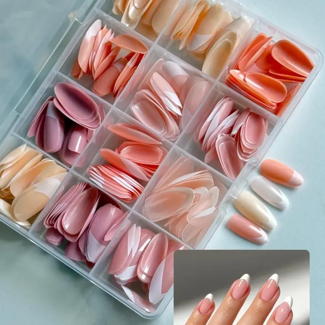 Upgrade your style instantly with this 144 Pcs Multicolor False Nails Box