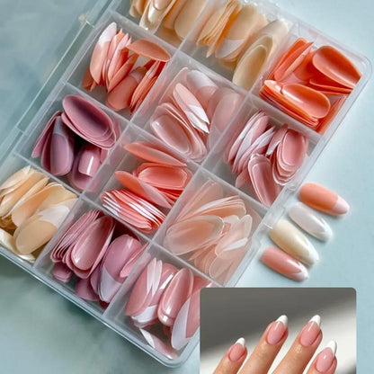 Upgrade your style instantly with this 144 Pcs Multicolor False Nails Box