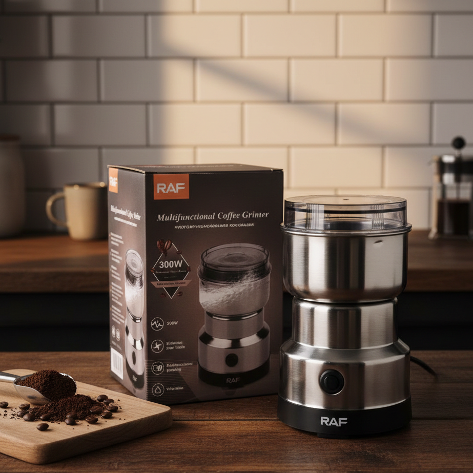 RAF R-7113 Electric Grinder | 300W | Stainless Steel Blades | 85–100g Capacity | Coffee, Spices & Masala