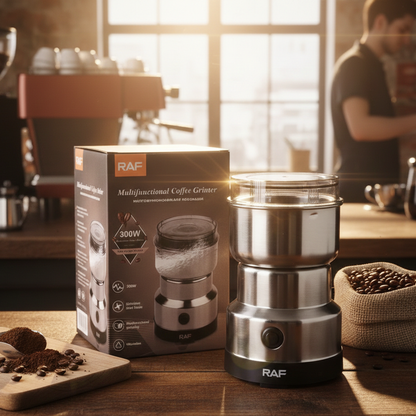 RAF R-7113 Electric Grinder | 300W | Stainless Steel Blades | 85–100g Capacity | Coffee, Spices & Masala