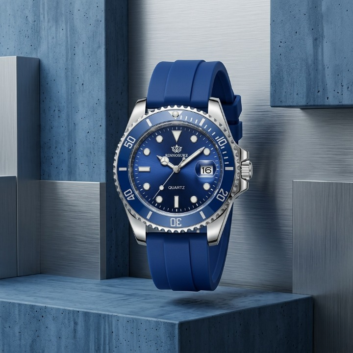 Men’s Luxury Sports Wristwatch – Stylish Design with Durable Silicone Strap (Blue) | By Royal Wahab Store