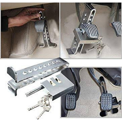 Car Stainless Steel Anti-Theft Brake & Clutch Pedal Lock | Universal Fit for All Cars | By Royal Wahab Store