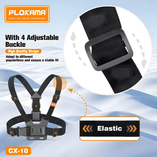 Royal Wahab – PLOKAMA CX10 Action Camera & Phone Chest Mount Holder (360° Adjustable Harness Strap)