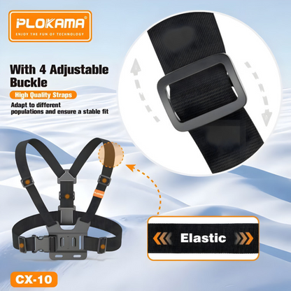 Royal Wahab – PLOKAMA CX10 Action Camera & Phone Chest Mount Holder (360° Adjustable Harness Strap)