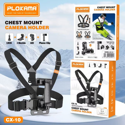 Royal Wahab – PLOKAMA CX10 Action Camera & Phone Chest Mount Holder (360° Adjustable Harness Strap)