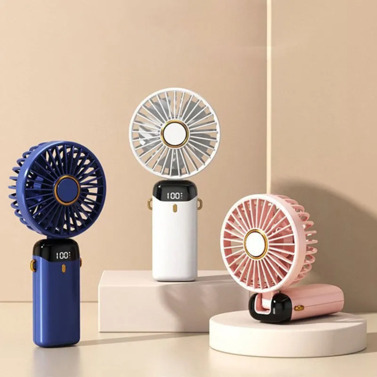 Rechargeable Hand Fan with LED Display | 5 Speed Modes Portable Mini Handy Fan for Kids & School Use – Royal Wahab Store