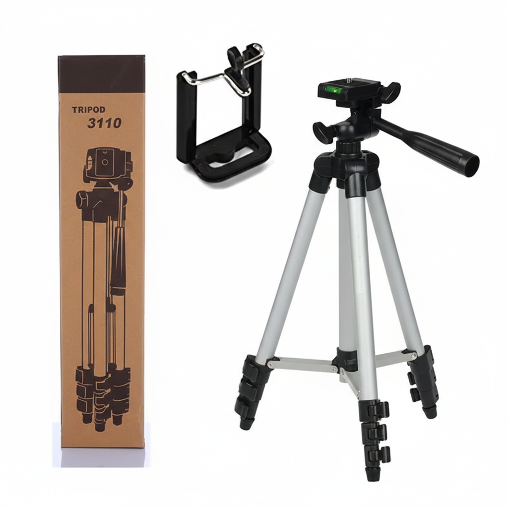 Royal Wahab Store – Tripod 3110 Portable Adjustable Aluminium Lightweight Camera Stand | Black & Silver