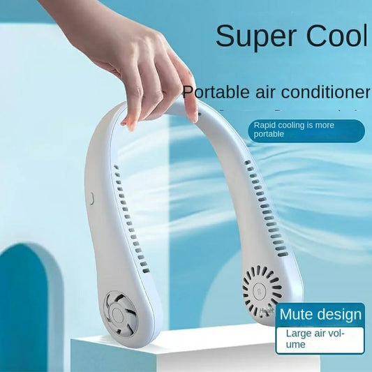 Portable Bladeless Neck Cooler – Hands-Free 360° Airflow USB Rechargeable Neck Fan for Indoor & Outdoor Use