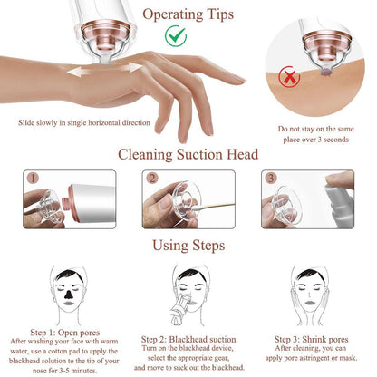 Slim Blackhead Rechargeable Suction Device Kit Pore Cleaner