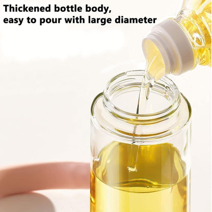 3 in 1 Oil Dispenser Bottle for Kitchen with Brush Glass Spray Bottle – 550ml