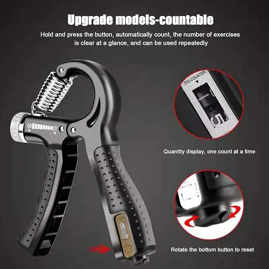 Adjustable Hand Grip Power Exerciser with Counter – Forearm & Wrist Strengthener