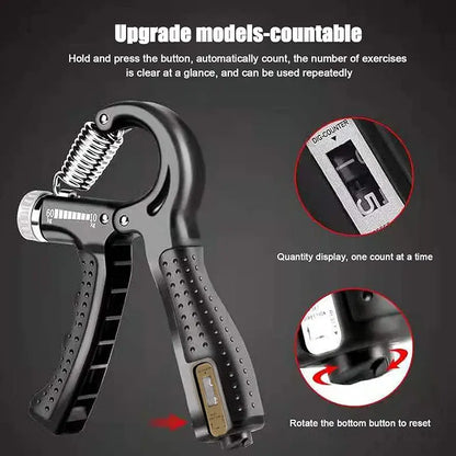Adjustable Hand Grip Power Exerciser with Counter – Forearm & Wrist Strengthener