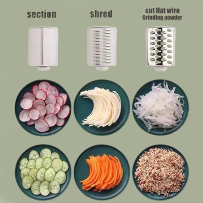 3 In 1 Manual Vegetable Slicer Potato Chopper Rotary Cheese Grater Veggie Chopper Peeler Maker Machine